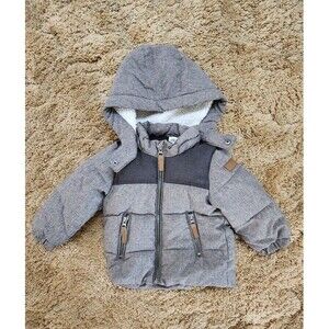 H&M Little Boys Grey Marl Padded Jacket Size: 9-12 Months